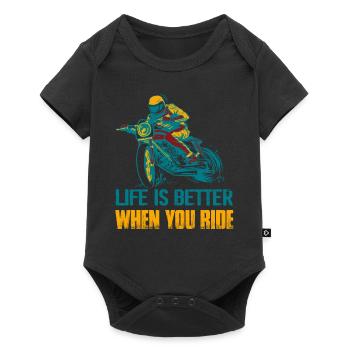 Life Is Better When You Ride Motorcycle Biker - Baby Premium Kurzarmbody - Schwarz - Vorne