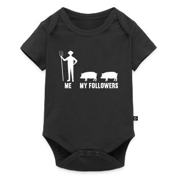 Me and my followers farmer pig pigs - Baby Premium short-sleeve bodysuit - black - Front