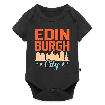 Edinburgh City Castle Geschenk - Baby Premium Kurzarmbody - Schwarz - Vorne