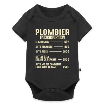 Le Tarif Horaire D'un Plombier - Body à manches courtes Premium Bébé - noir - Devant