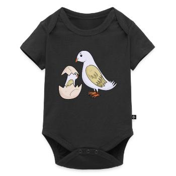 Pigeon with baby pigeon - Baby Premium short-sleeve bodysuit - black - Front