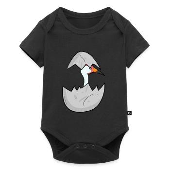 Baby Kranich - Baby Premium Kurzarmbody - Schwarz - Vorne
