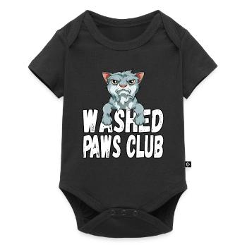 Washed Paws Club für einen Katzenliebhaber und - Baby Premium Kurzarmbody - Schwarz - Vorne