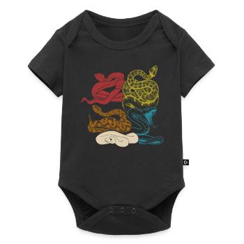 Snake Serpent Retro Vintage - Baby Premium Kurzarmbody - Schwarz - Vorne