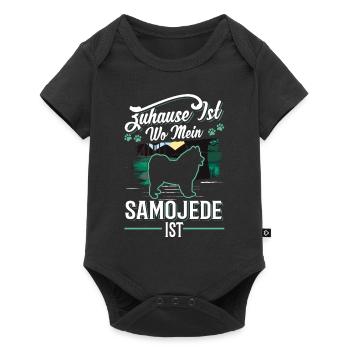 Zuhause ist wo mein Samojede ist Samojede - Baby Premium Kurzarmbody - Schwarz - Vorne
