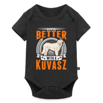 La vie est meilleure avec un chien Kuvasz - Body à manches courtes Premium Bébé - noir - Devant