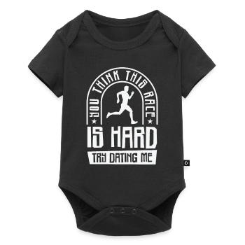Jogger Runner Marathon Jogging Ski de fond - Body à manches courtes Premium Bébé - noir - Devant