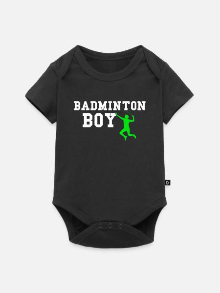badminton boy - Baby Premium Kurzarmbody - Schwarz