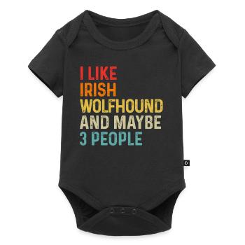 Ich mag Irish Wolfhound und vielleicht 3 Leute Hund - Baby Premium Kurzarmbody - Schwarz - Vorne