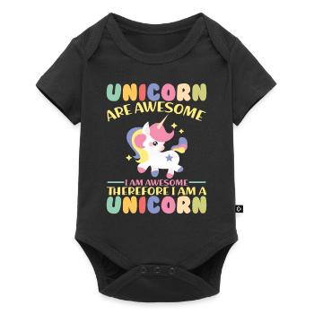sweet unicorn saying sayings - Baby Premium short-sleeve bodysuit - black - Front