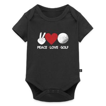 Peace Love Golf Lovers Funny Golfer Fan Golf - Baby Premium short-sleeve bodysuit - black - Front