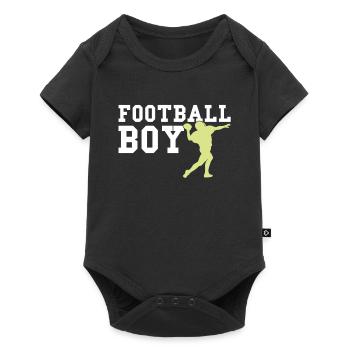 garçon de football - Body à manches courtes Premium Bébé - noir - Devant