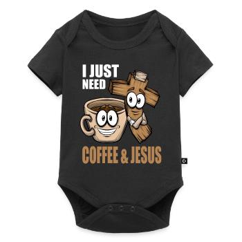 Amateur de café J’ai juste besoin de café Jésus - Body à manches courtes Premium Bébé - noir - Devant
