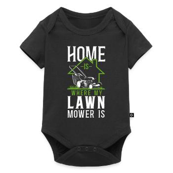 Lawn Mower Mowing Dad Father - Baby Premium short-sleeve bodysuit - black - Front
