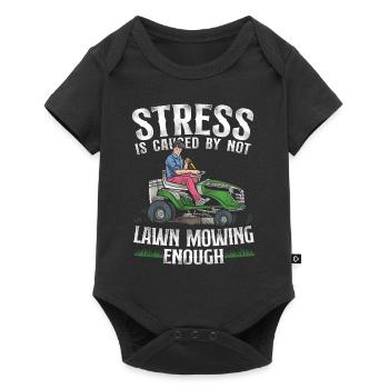 Lawn Mower Mowing Dad Father - Baby Premium short-sleeve bodysuit - black - Front