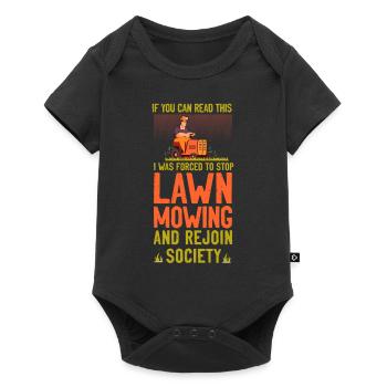 Lawn Mower Mowing Dad Father - Baby Premium short-sleeve bodysuit - black - Front