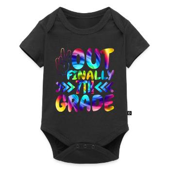 Out Finally 7th grade elementary school students - Baby Premium short-sleeve bodysuit - black - Front