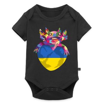 Drapeau de l’Ukraine Vintage Drapeau ukrainien d’occasion Look - Body à manches courtes Premium Bébé - noir - Devant
