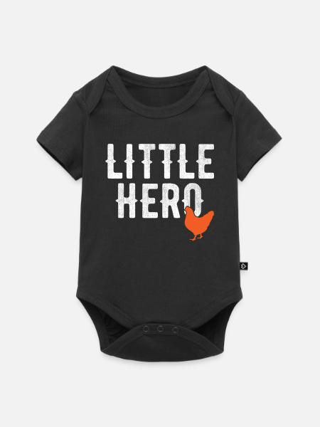 Kleiner Held - Süßes Tierhuhn - Baby Premium Kurzarmbody - Schwarz
