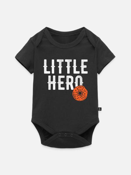 Kleiner Held - Süßer Donut - Baby Premium Kurzarmbody - Schwarz