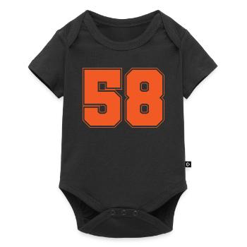 58 cinquenta e oito - Baby Premium Kurzarmbody - Schwarz - Vorne
