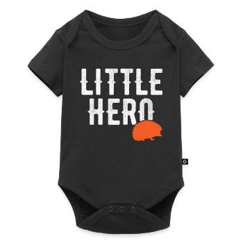 Petit Héros - Mignon Animal Hérisson - Body à manches courtes Premium Bébé - noir - Devant