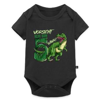 Enfants Dino Je suis 5 Tenue d’anniversaire Enfants - Body à manches courtes Premium Bébé - noir - Devant