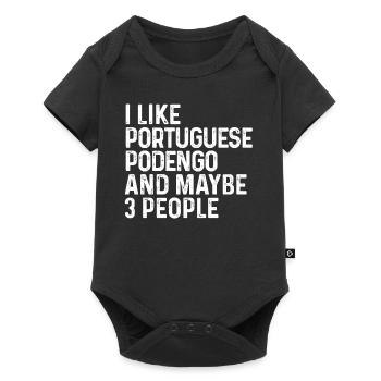Ich mag portugiesischen Podengo und vielleicht 3 Personen Hund - Baby Premium Kurzarmbody - Schwarz - Vorne