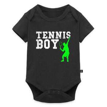 Tennis boy - Baby Premium Kurzarmbody - Schwarz - Vorne