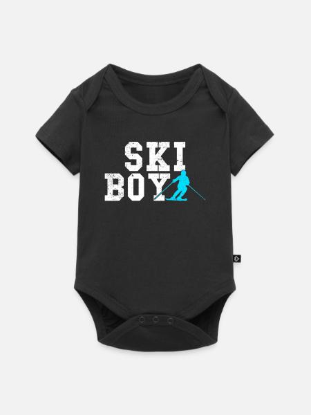 ski boy - Baby Premium Kurzarmbody - Schwarz