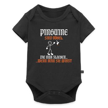 Pinguine sind Vögel die fliegen wenn man sie wirft - Baby Premium Kurzarmbody - Schwarz - Vorne