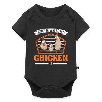 Home is where my Chicken is Chickens - Baby Premium short-sleeve bodysuit - black - Front