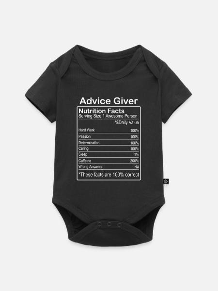 Advice Giver nutrition facts - Baby Premium Kurzarmbody - Schwarz