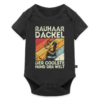 Dackel Rauhaardackel, der coolste Hund der Welt - Baby Premium Kurzarmbody - Schwarz - Vorne