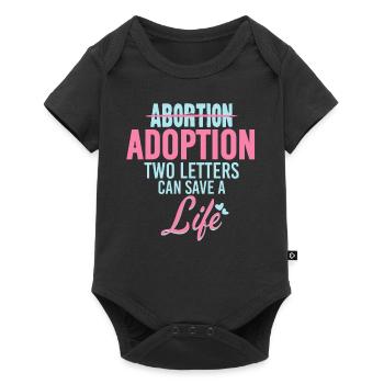 Adoption Two Letters Save A Life - Baby Premium short-sleeve bodysuit - black - Front