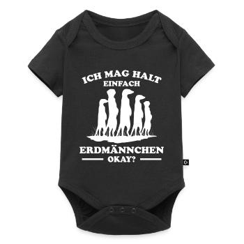 Erdmännchen Lustige Spruch Tier Mangusten Geschenk - Baby Premium Kurzarmbody - Schwarz - Vorne