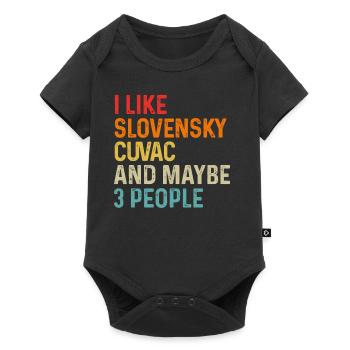 J’aime Slovensky Cuvac et peut-être 3 personnes chien - Body à manches courtes Premium Bébé - noir - Devant