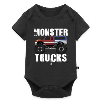 Monster Truck Big Tire Child Love I Gift - Baby Premium short-sleeve bodysuit - black - Front