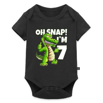 Kids who will be 7 Kids Alligator Crocodile Design - Baby Premium short-sleeve bodysuit - black - Front
