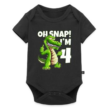Alligator Wild Animal Children's Motif for 4th Birthday - Baby Premium short-sleeve bodysuit - black - Front