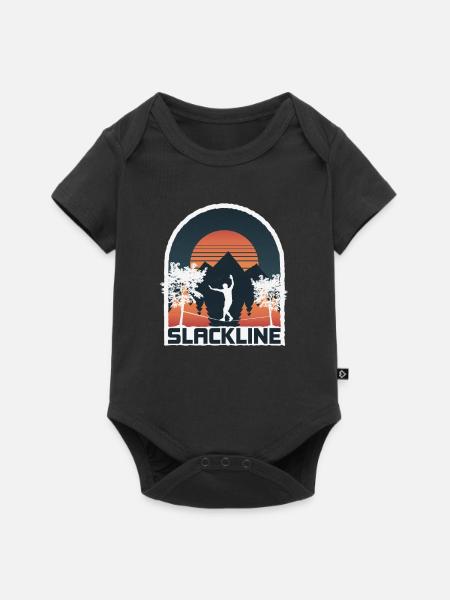 Slackline, Balance Sport - Baby Premium Kurzarmbody - Schwarz