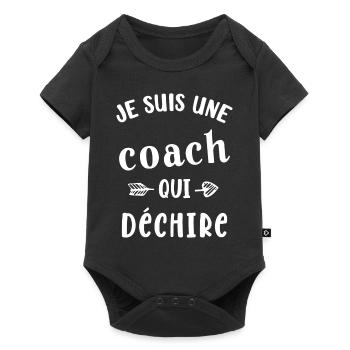 Je suis une coach qui déchire - Body à manches courtes Premium Bébé - noir - Devant