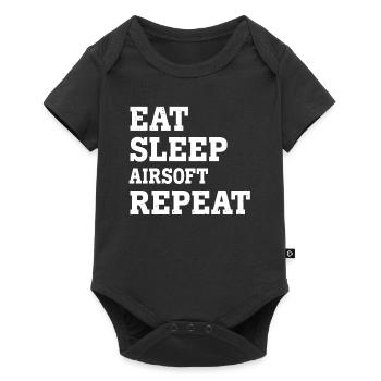 EAT SLEEP AIRSOFT REPEAT FUNNY SARCASTIC - Baby Premium short-sleeve bodysuit - black - Front