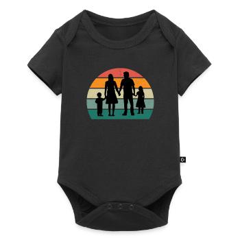 Famille Maman Papa Enfant Fils Fille Tante Oncle - Body à manches courtes Premium Bébé - noir - Devant