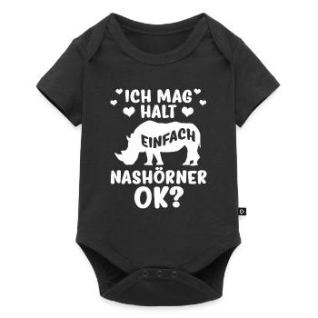 Ich mag halt einfach Nashörner, OK? - Baby Premium Kurzarmbody - Schwarz - Vorne