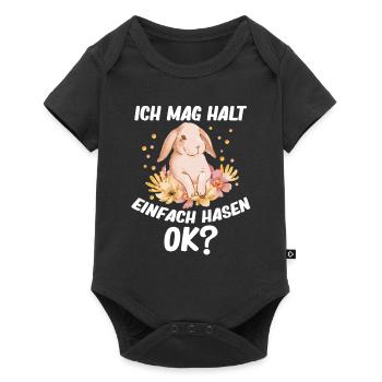 Ich mag halt einfach Hasen, OK? - Baby Premium Kurzarmbody - Schwarz - Vorne