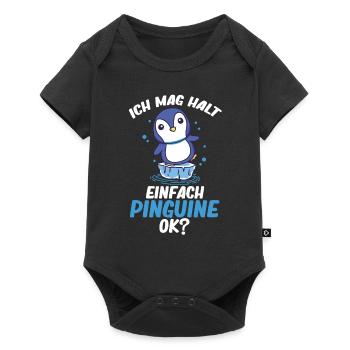 Pinguin - Ich mag halt einfach Pinguine Ok? - Baby Premium Kurzarmbody - Schwarz - Vorne