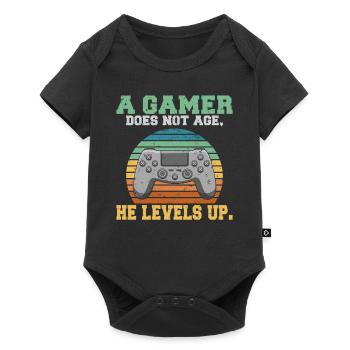 A gamer does not age he levels up fun gaming - Baby Premium short-sleeve bodysuit - black - Front