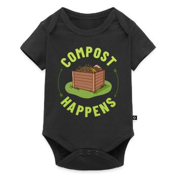 Composting Compost Worm Waste - Baby Premium short-sleeve bodysuit - black - Front