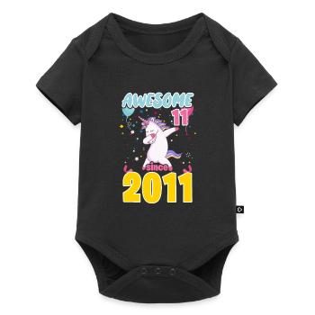 11th Birthday Unicorn 11 Years 2011 Gift - Baby Premium short-sleeve bodysuit - black - Front
